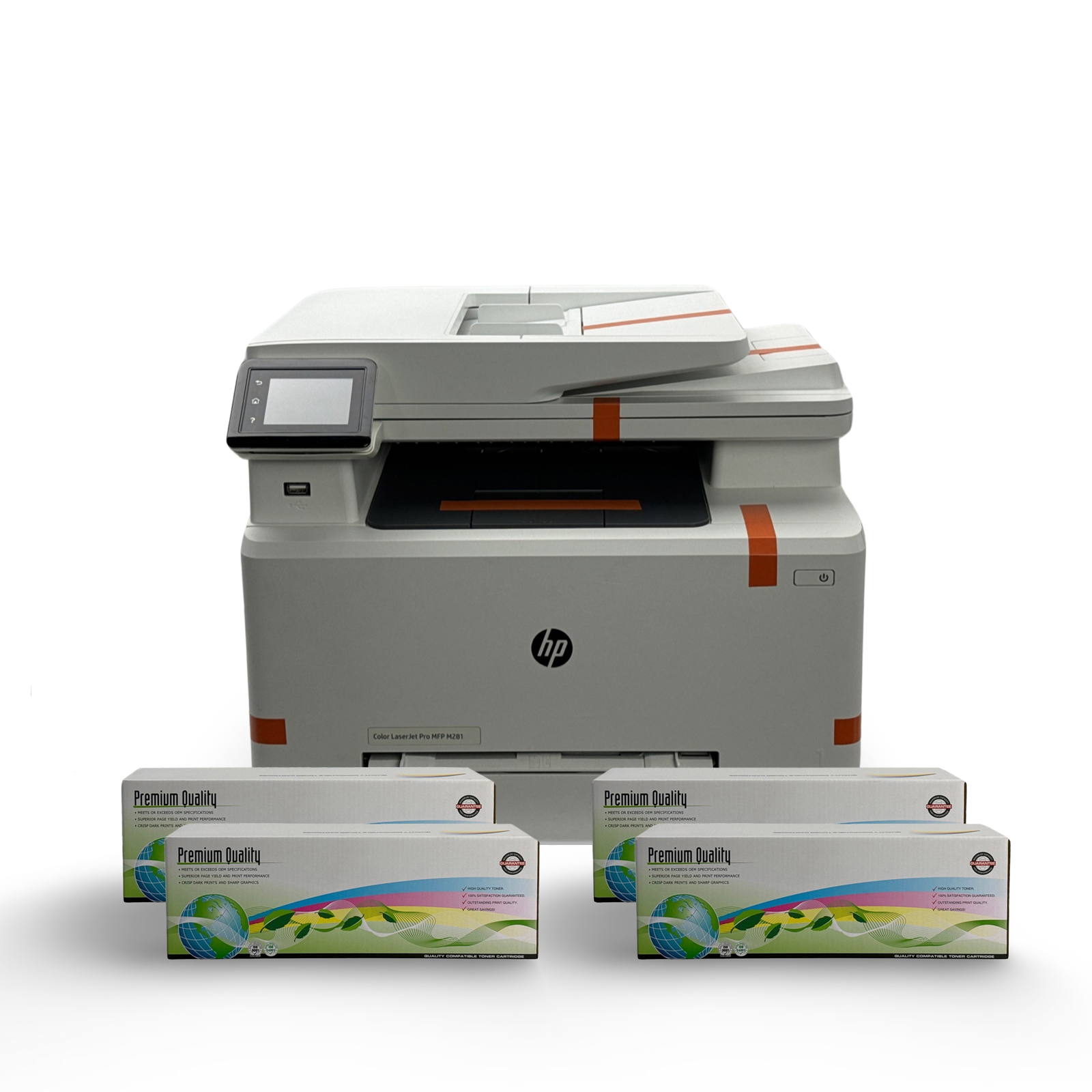 HP LaserJet M281fdw Printer T6B82A, Color, 21ppm, Wireless, Duplex, Bundle with New Toner