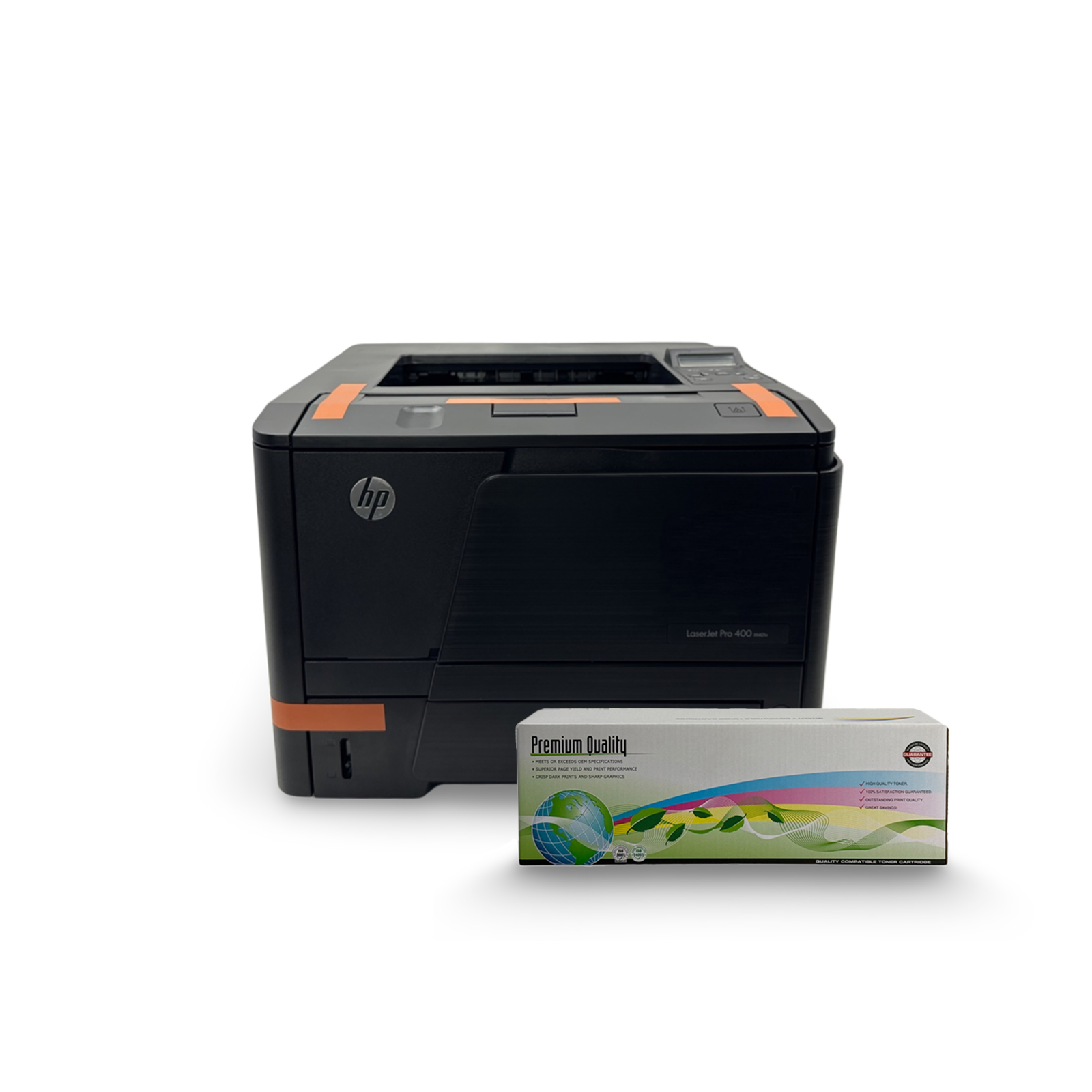 HP LaserJet M401n Printer CF280A, Monochrome, 35ppm, Network, USB, Bundle with New Toner