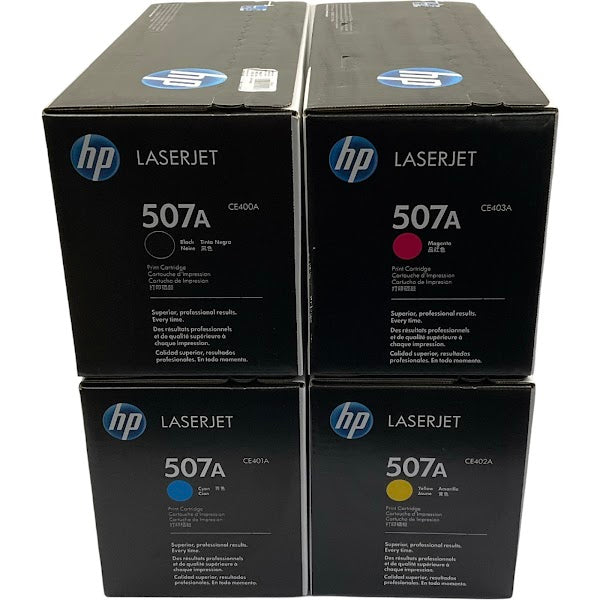 New OEM 507A Set of 4 Toners CE400A, CE401A, CE402A, CE403A for HP LaserJet M551