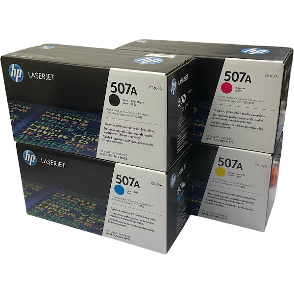 New OEM 507A Set of 4 Toners CE400A, CE401A, CE402A, CE403A for HP LaserJet M551